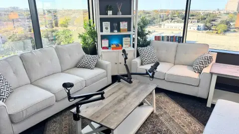 Video podcast being recorded at the best podcast studio in San Antonio